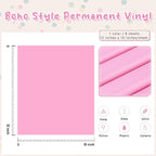 Tintnut Boho Permanent Vinyl 8 Pcs 12x10in Neon Pink Floral Adhesive Vinyl | - Image 2