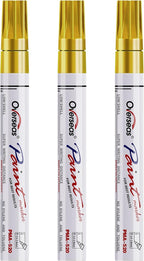 Overseas Gold Paint Pens Permanent Markers, 3 Oil Based Paint Makrers | Medium by Overseas