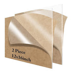 2 Pieces 12" x 16"Clear Acrylic Sheet Cast Plexiglass 1/8”Thick Plexiglass by Lesnlok