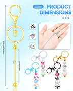RQAYE 30pcs Beadable Keychains Keychain Bulk kit Cute Blank Bead Keychain Strip - Image 2