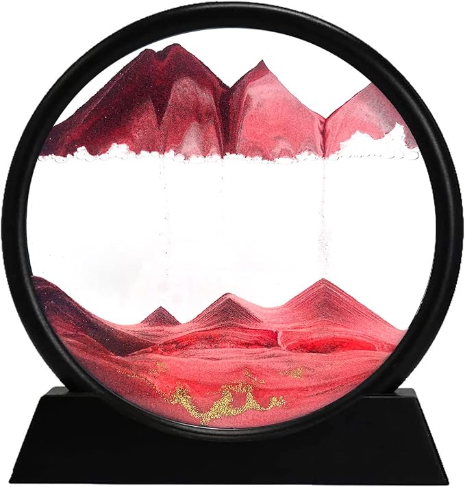 rysnwsu 3D Dynamic Sand Art Liquid Motion, Moving Sand Art Picture Round Glass - Image 8