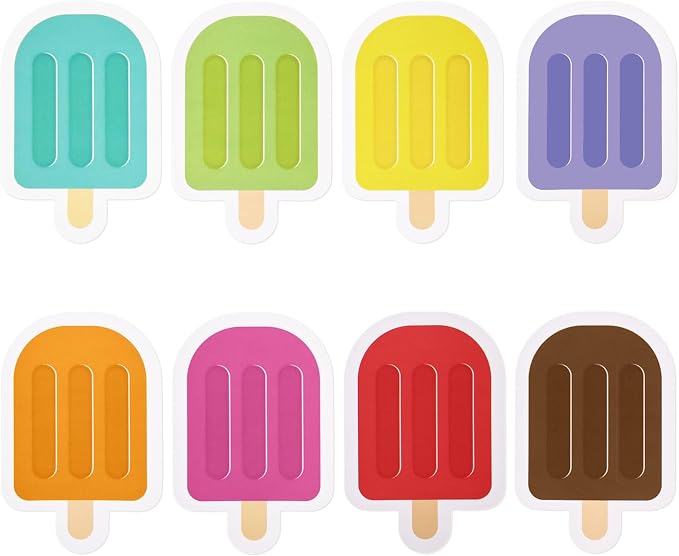 MixTeach 96 Pieces Ice Cream Cutouts Ice Pops Paper Cutouts Summer Bulletin by MixTeach
