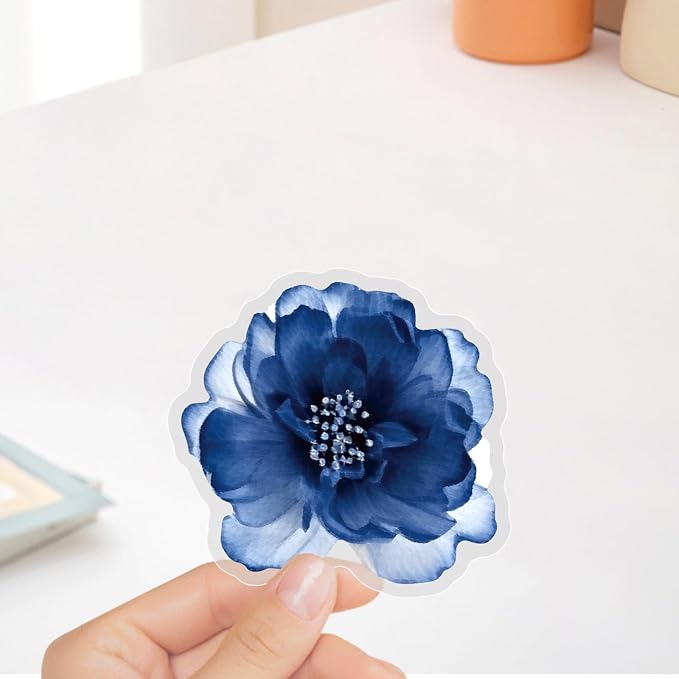 50PCS Transparent Flora Scrapbook Stickers, Flower-E | Vintage Aesthetic Flowers - Image 4