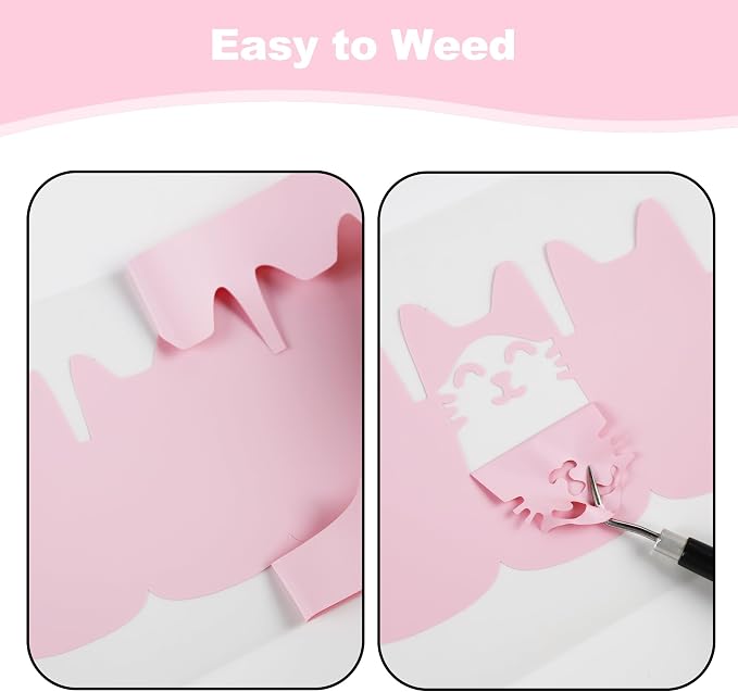 guangyintong Heat Transfer Vinyl Rolls 12" x 10ft, PU Pastel Pink HTV Vinyl - Image 4