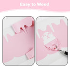 guangyintong Heat Transfer Vinyl Rolls 12" x 10ft, PU Pastel Pink HTV Vinyl - Image 4