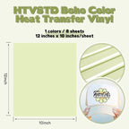 HTVSTD Tea Green Boho HTV Heat Transfer Vinyl 8pcs 12×10in Iron on Vinyl | - Image 2