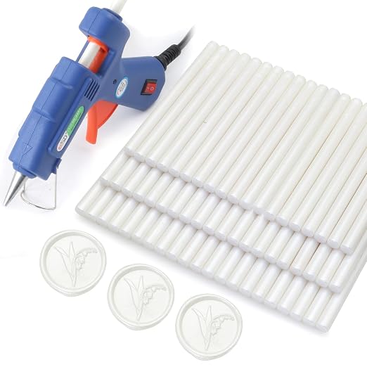 60pcs Wax Seal Sticks with Glue Gun Kit, Pearl White Sealing Wax Sticks by HOSEALING