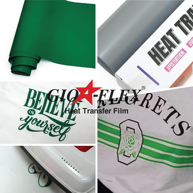 PU Heat Transfer Vinyl 12"×20ft Roll Green – HTV - Image 4