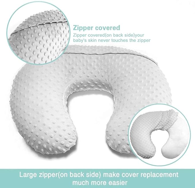 iEvolve Nursing Pillow Cover Breast feeding Pillow Support Positioner lounger cover for Baby Boy Girl(White)