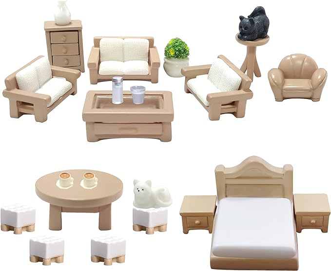 23 Pieces Dollhouse Mini Furniture Decoration Set DIY Accessories Including by Unknown