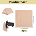 OLYCRAFT 6Pcs 4x4 Inch Balsa Wood Sheets 2.5mm Thickness Unfinished Beech Wood - Image 2