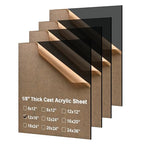 KINLINK 12x16 Plexiglass Sheets 1/8 inch Thick - 3mm Black Transparent Cast by KINLINK