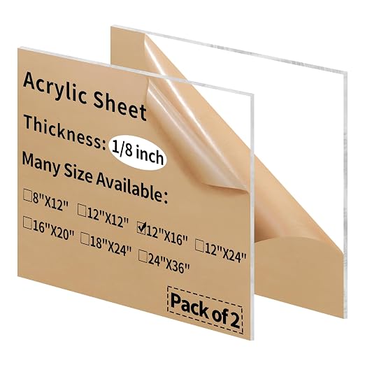 12 x 16 inch Clear Acrylic Sheets 1/8 inch Thick by gdhwcxl