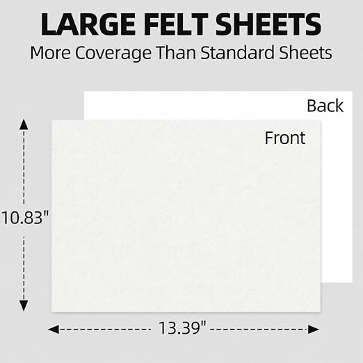 6PCS Large Self Adhesive Felt Sheet, 13.4"x10.8", 2mm Thick Stiff Felt Fabric - Image 2