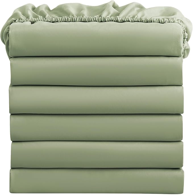FreshCulture Twin Fitted Sheets, Bulk Pack of 6, Deep Pocket, Soft Microfiber by FreshCulture