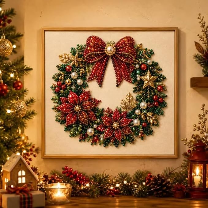 DIY Christmas Pearl Diamond Art Painting Kit, Cute Santa Elk Christmas Pearl - Image 2
