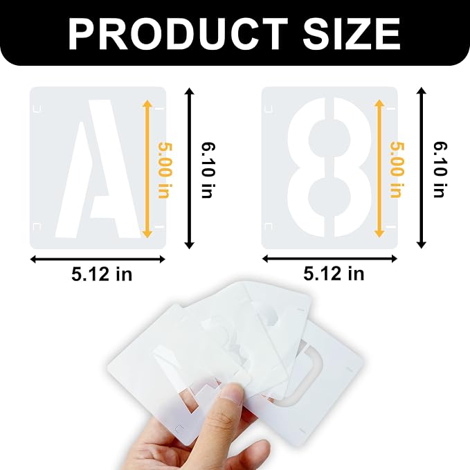 2 Pack - 5 Inch Letter Stencils Set, 72 Reusable Stencils - Image 3