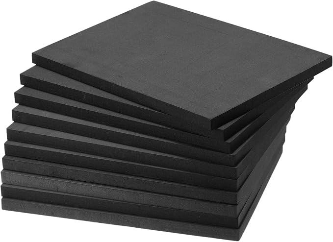 uxcell EVA Foam Sheets Black 9.6 Inch x 9.6 Inch 10mm Thickness by uxcell