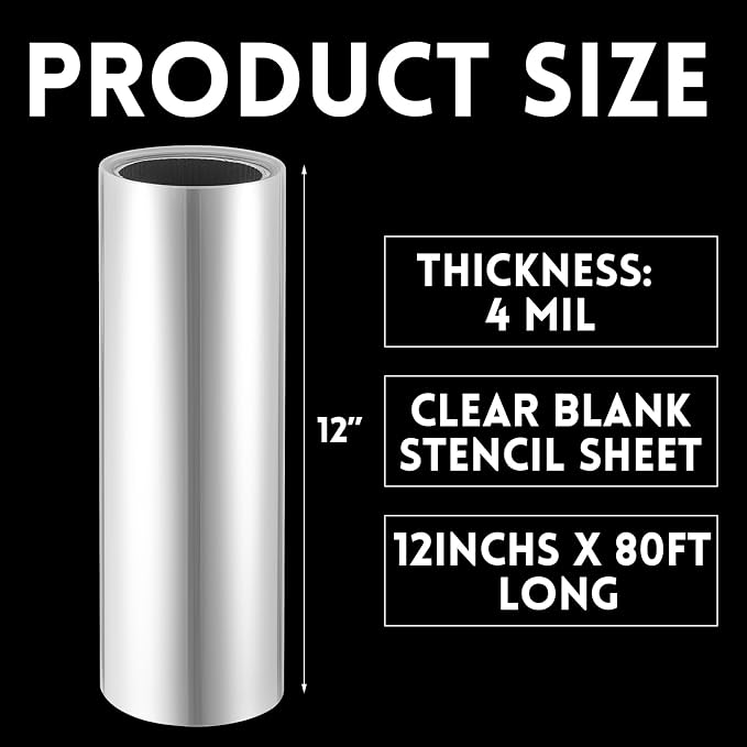 Frienda 12 Inches x 80 ft Rolls 4 Mil Acetale Stencil Sheets - Image 2