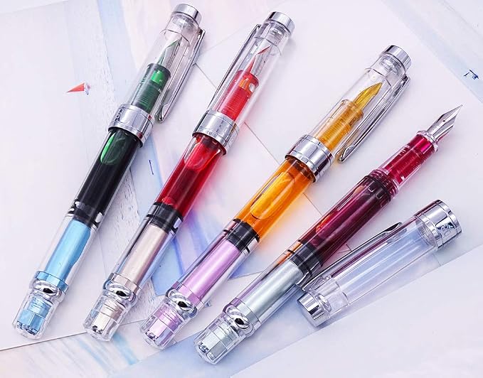 Lanxivi 4 x Yongsheng 3008 Fountain Pen Upgrated Fine Nib, Piston Filling - Image 5