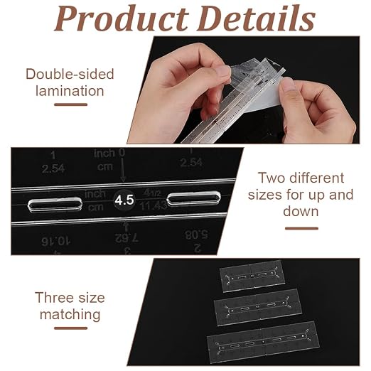 BENECREAT 3Pcs 3 Sizes Acrylic Quilting Template Ruler, Pocket Pattern Template - Image 4