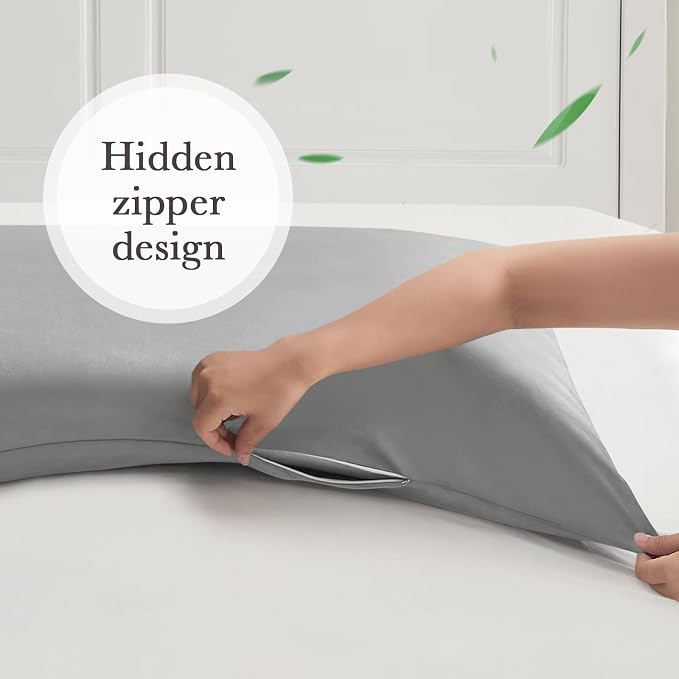 Curved Pillow Case Queen Size, Side Sleeper Pillow Cases Cover Cooling Rayon - Image 6