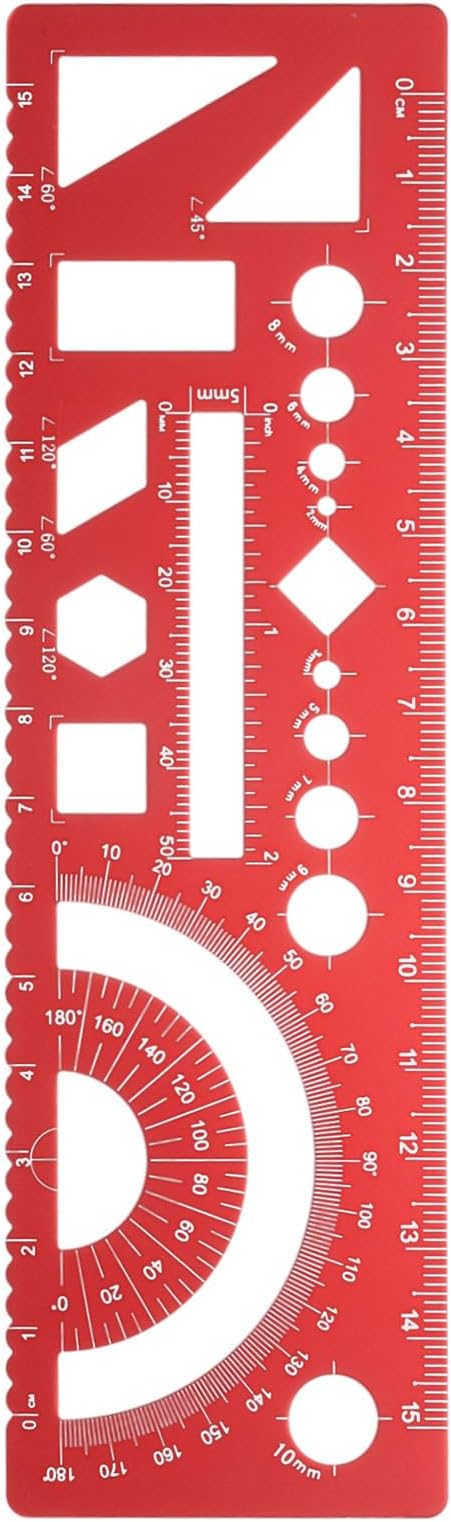 HARFINGTON Multifunctional Geometric Rulers 15cm Metric and SAE Aluminum by HARFINGTON