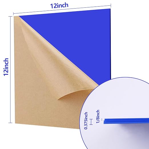 3 Pcs Blue 12 x 12 x 1/8 Inch Acrylic Sheets | Laser Cutting Plastic Plexiglass - Image 5