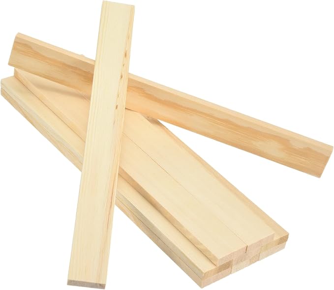MECCANIXITY 10Pcs Wood Strips Slats, 5/16" x 1‑1/4" x 12" Thin Wood Sticks Flat by MECCANIXITY
