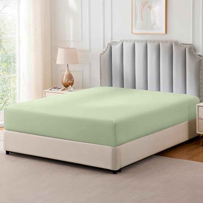 FreshCulture Pure Cotton Fitted Sheets California King Size, 300 Thread Count - Image 8