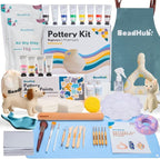 Pottery Kit for Beginners, 4.4LBS Air Dry Clay for Adults by BeadHub