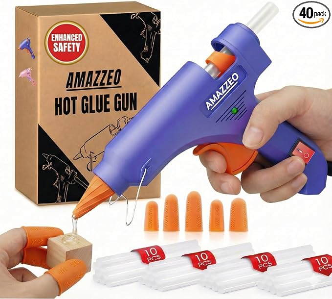Hot Glue Gun and Sticks Set 40pcs by Amazzeo