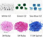 Round Colors Cubic Zirconia Loose Stones 1-12mm 5# Red Ruby Synthetic Blue 113# - Image 4