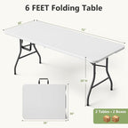 Folding Table 2 Pack, 6 FT Foldable Plastic Table - Image 3