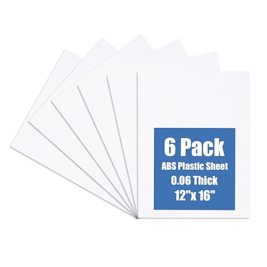 Plastic Sheet 12" x 16" x 0.06", Abs Plastic Sheets 6 Pack by KINLINK