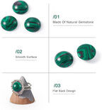 FASHEWELRY 50Pcs Synthetic Malachite Cabochons Flat Back Gemstone Cabochons - Image 6