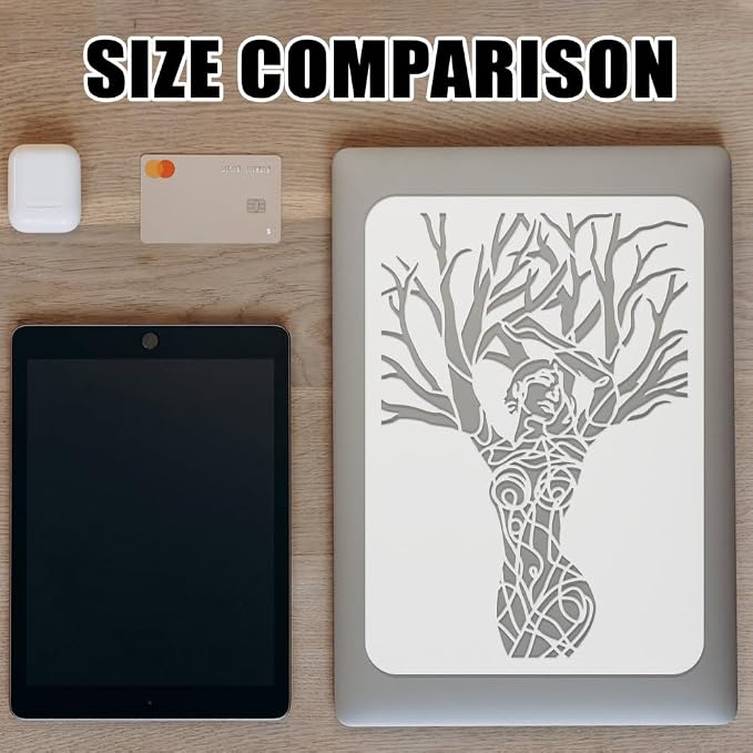 FINGERINSPIRE Tree of Life Painting Large Stencil 8.3x11.7 Tree Stencil | PET - Image 3