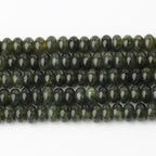 Songxi 5x8mm Natural Dark Green Colored Jade Stone Rondelle Beads, Gemstone - Image 4