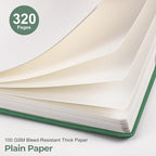 EMSHOI Blank Journal Notebook, 320 Pages, A5 Size | Leather Hardcover, 100 GSM - Image 3