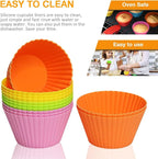 Extra Large Silicone Cupcake Baking Cups 12 Pack | Non-stick, - Image 4