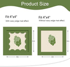 4x4 Picture Frame with Real Glass, Wooden cute 4 x 4 Photo Frame with Wavy Mat - Image 2