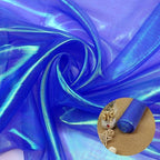 Royal Blue Iridescent Organza Fabric - Image 9