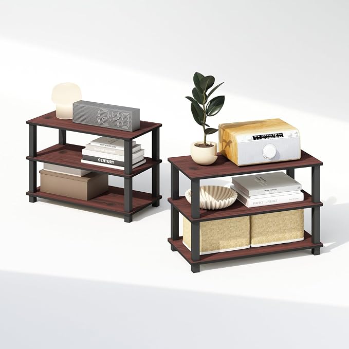 Furinno Turn-S-Tube Storage Shelves Set of 2, 3-Tier Stackable Standing Shelf - Image 5