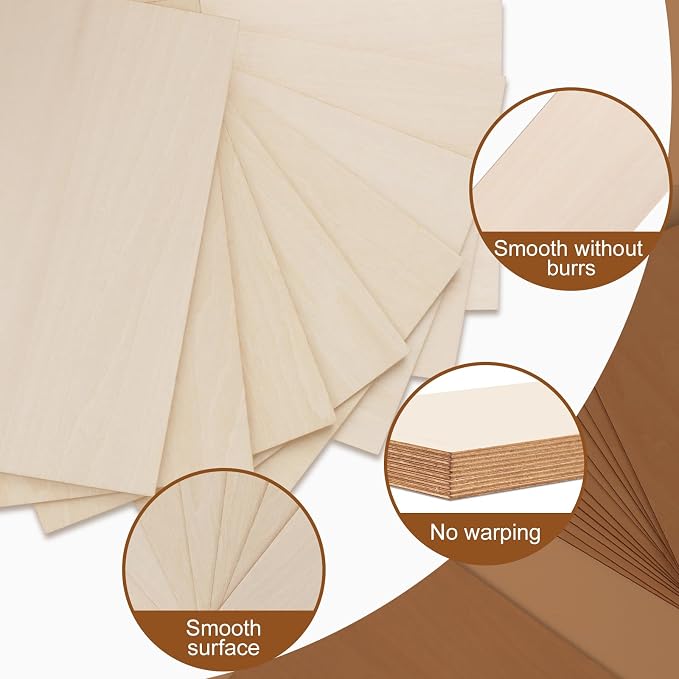 24Pack Basswood Sheets 4x6x1/16 Inch, Basswood - Image 3