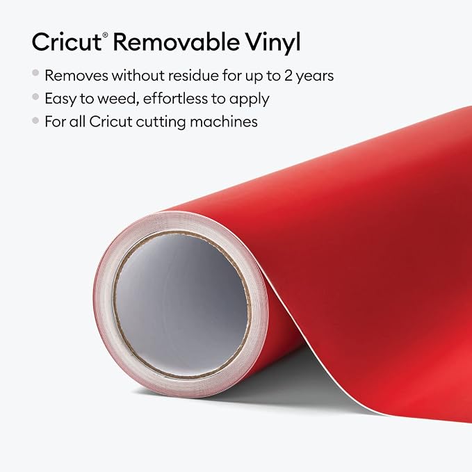 Cricut Premium Removable Vinyl, Cardinal Red, No-Residue Easy Removal up to 2 - Image 2