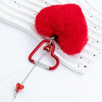 Beadable Heart Pom Pom Keychain Blank Bar - Image 3