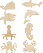 48 Pack Unfinished Wooden Ocean Sea Animal Life Cutouts, Seahorse Shapes Model - Image 4