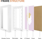 5x7 Picture Frame with Real Glass, Wooden cute 5 x 7 Photo Frame with Wavy Mat - Image 5