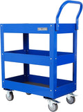 3 Tray 29.3 inch Tool Cart, self Assembly, 300 LBS Capacity Rolling Tool Carts on Wheels, Heavy Duty Utility Cart, Mechanic Tool Storage Cart for Garage, Warehouse and Repair Shop, Blue