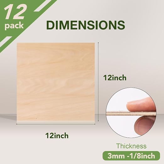 Rowood 12 Pack Basswood Sheets, 3mm Basswood - Image 2